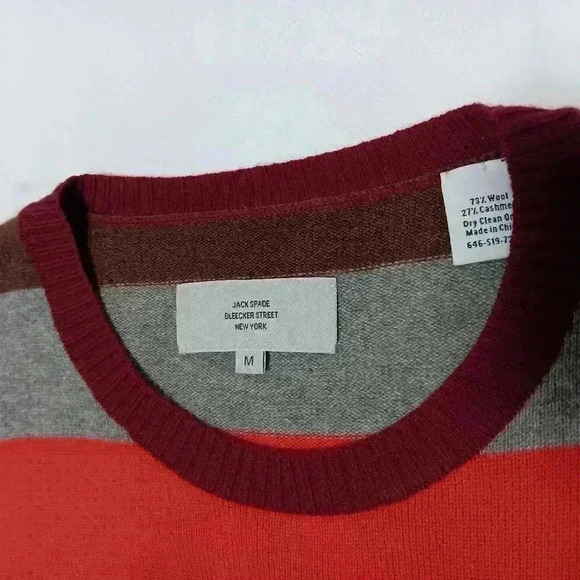 Jack Spade Men's  Wool/Cashmere Multi Color Crew neck Pull Over sweater. Size M - Picture 4 of 5